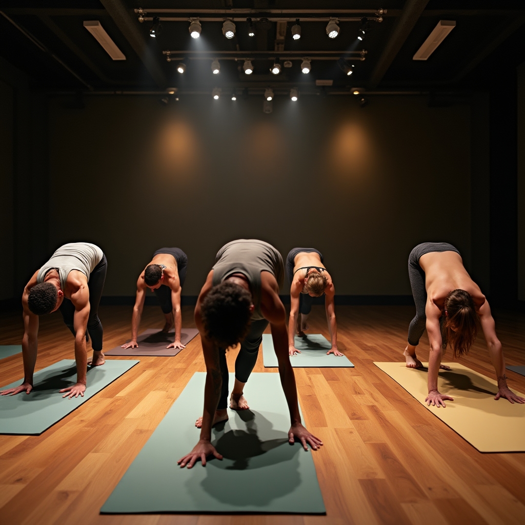 Sequenza di yoga flow in studio